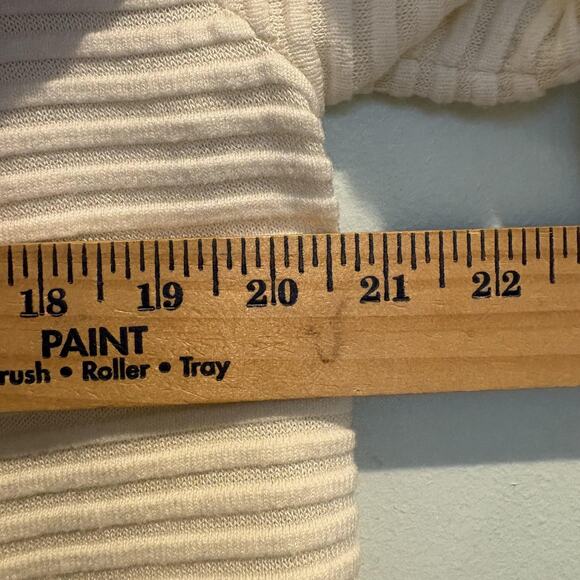 Talbots Petites Sweater Women Large Petite Cream Ecru Open Front Ribbed Cardigan - Picture 7 of 9